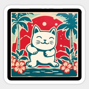Aloha Cat Ink Block Sticker